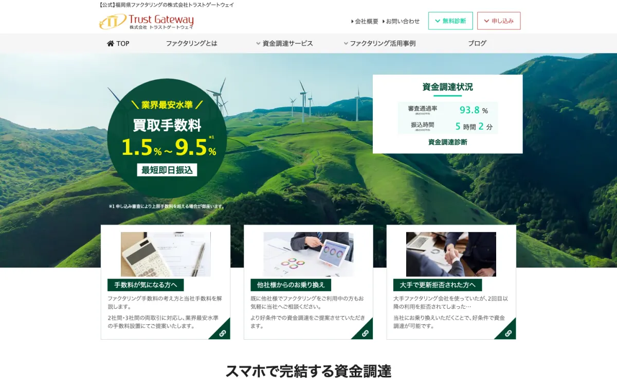 トラストゲートウェイ公式サイトのトップページ