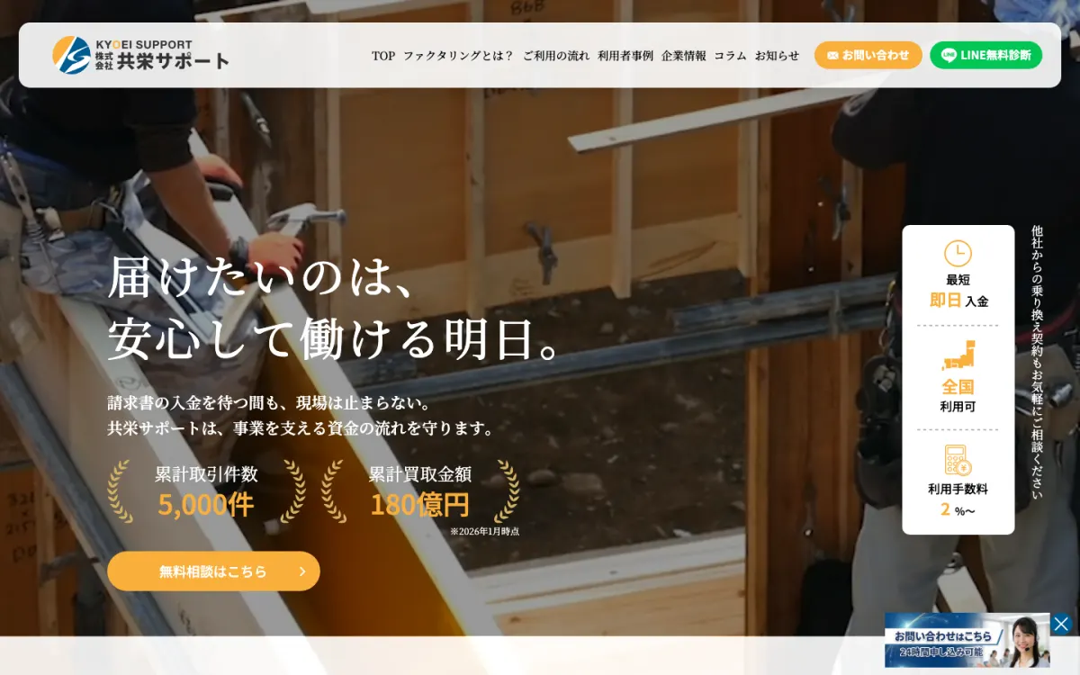 共栄サポート公式サイトのトップページ
