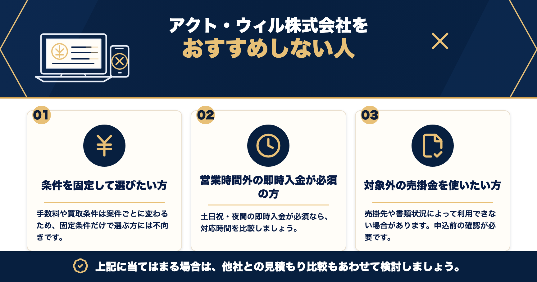 アクト・ウィル株式会社をおすすめしない人をまとめた図解