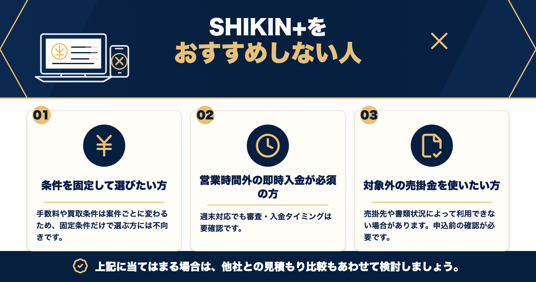 SHIKIN+をおすすめしない人をまとめた図解
