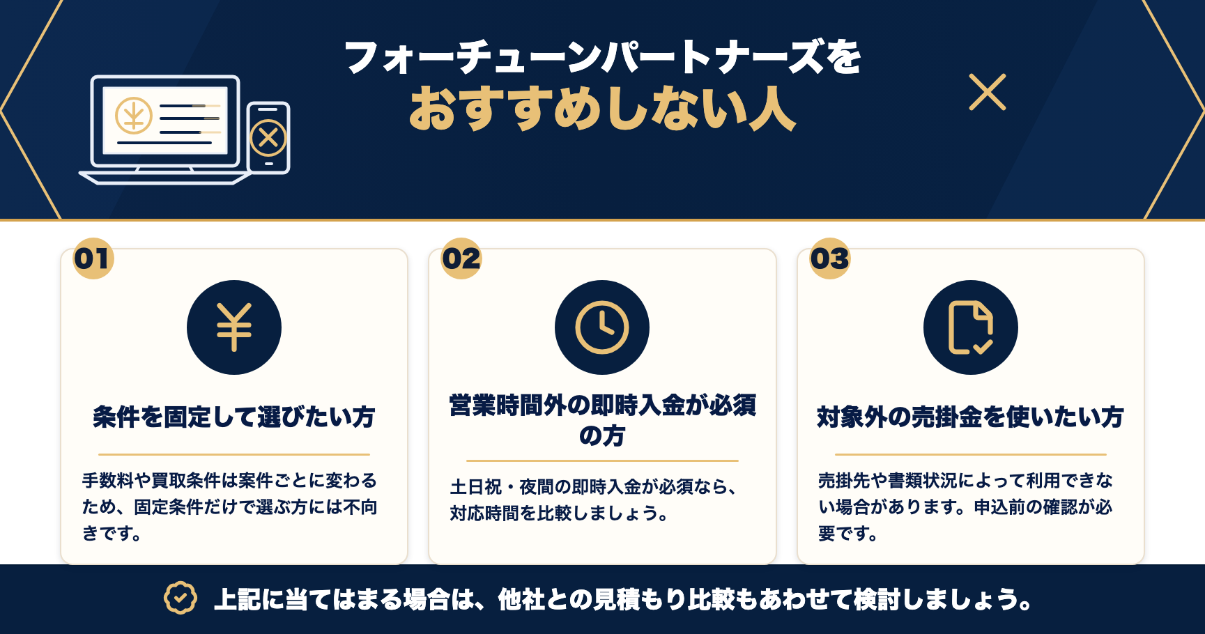 フォーチューンパートナーズをおすすめしない人をまとめた図解