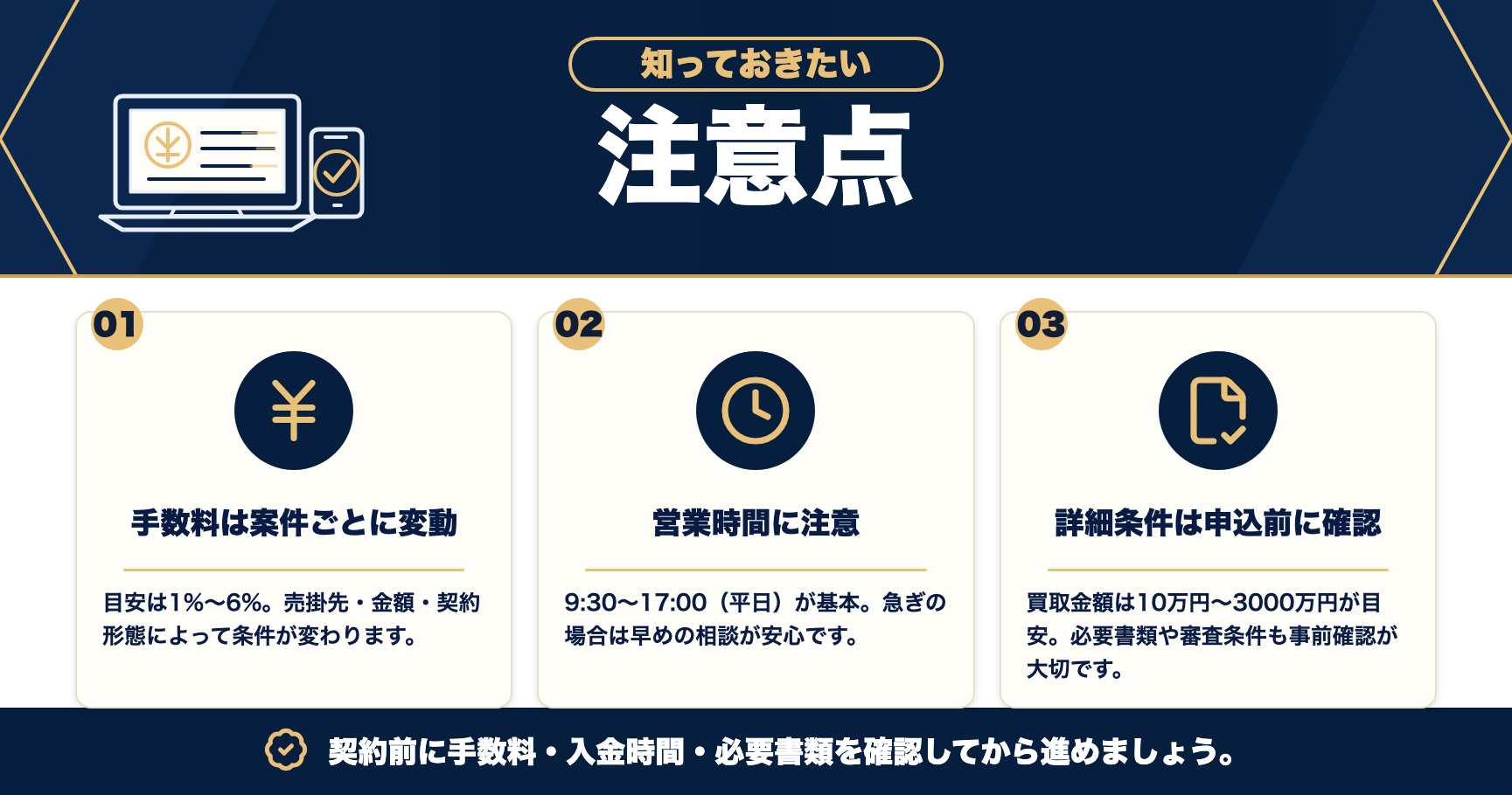 電子請求書早払いの注意点をまとめた図解