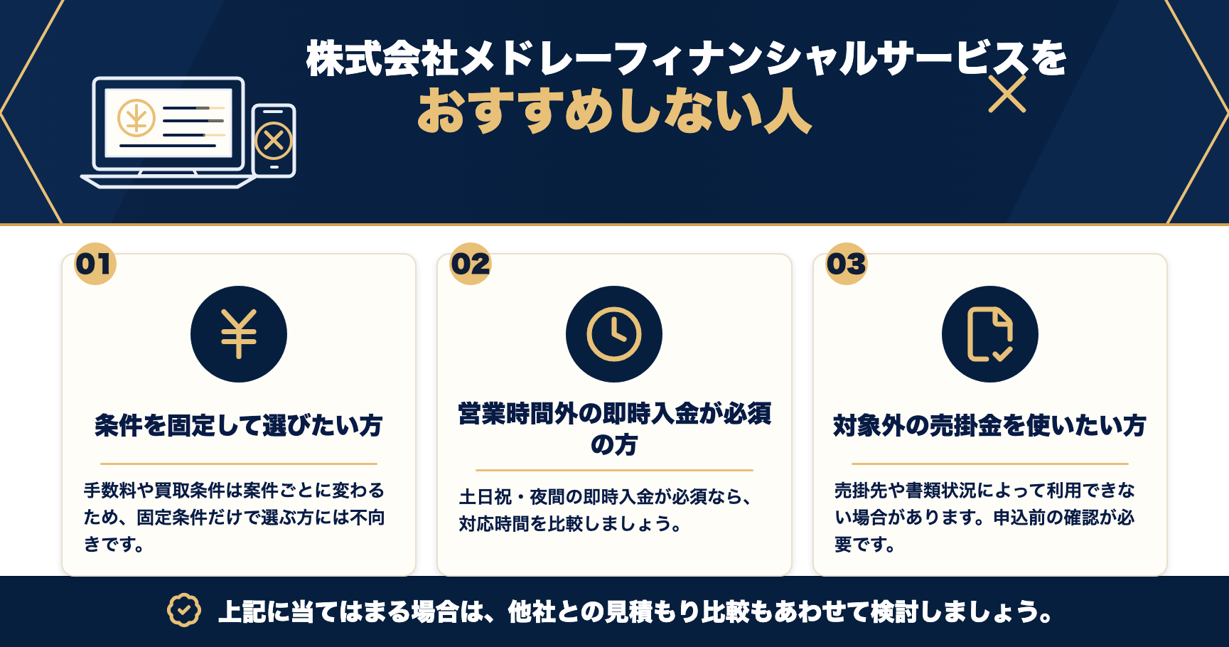 株式会社メドレーフィナンシャルサービスをおすすめしない人をまとめた図解