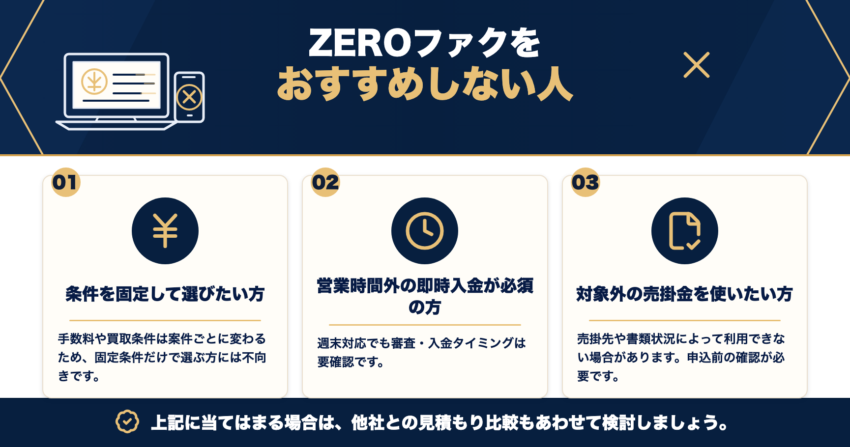 ZEROファクをおすすめしない人をまとめた図解